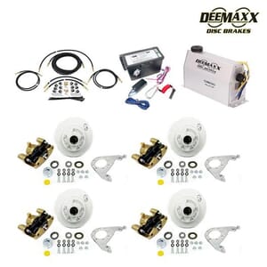 MAXX KIT Electric Over Hydraulic 3,500 lbs. Disc Brake Kit for a Tandem Axle with Gold Zinc Caliper and TruRyde® Bearings - DMK35IG2