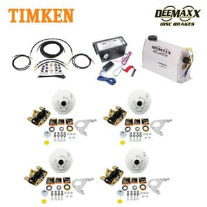 MAXX KIT Electric Over Hydraulic 3,500 lbs. Disc Brake Kit for a Tandem Axle with Gold Zinc Caliper and Timken® Bearings - DMK35IG2-TK