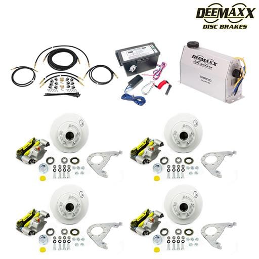 MAXX KIT Electric Over Hydraulic 3,500 lbs. Disc Brake Kit for a Tandem Axle with MAXX Caliper and TruRyde® Bearings - DMK35IM2