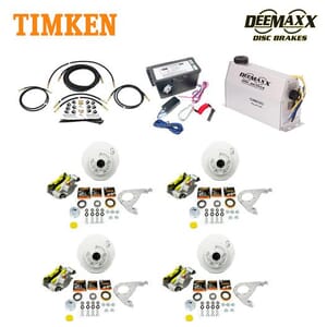 MAXX KIT Electric Over Hydraulic 3,500 lbs. Disc Brake Kit for a Tandem Axle with MAXX Caliper and Timken® Bearings - DMK35IG2-TK