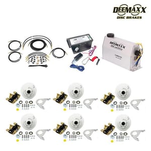 MAXX KIT Electric Over Hydraulic 3,500 lbs. Disc Brake Kit for a Triple Axle with Gold Zinc Caliper and TruRyde® Bearings - DMK35IG3