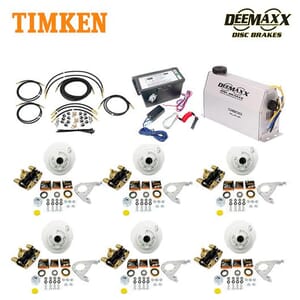 MAXX KIT Electric Over Hydraulic 3,500 lbs. Disc Brake Kit for a Triple Axle with Gold Zinc Caliper and Timken® Bearings - DMK35IG3-TK