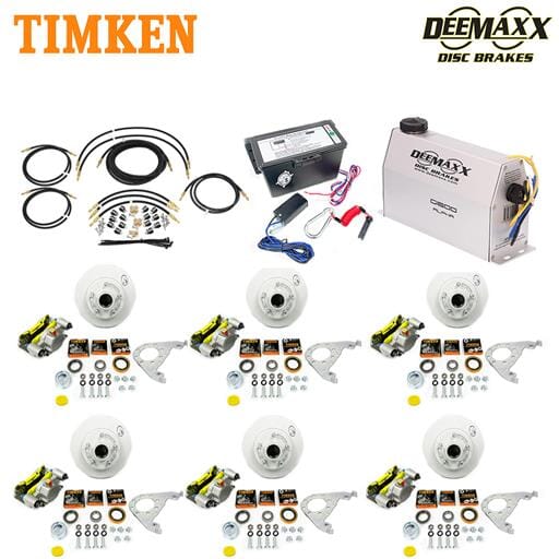 MAXX KIT Electric Over Hydraulic 3,500 lbs. Disc Brake Kit for a Triple Axle with MAXXX Caliper and Timken® Bearings - DMK35IM3-TK