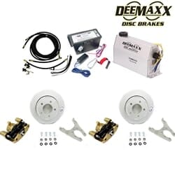 MAXX KIT Electric Over Hydraulic 3,500 lbs. Slip Over Disc Brake Kit for a Single Axle with Gold Zinc Calipers - DMK35RG1
