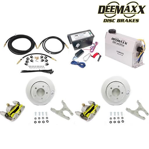 MAXX KIT Electric Over Hydraulic 3,500 lbs. Slip Over Disc Brake Kit for a Single Axle with MAXX Dacromet Calipers - DMK35RM1