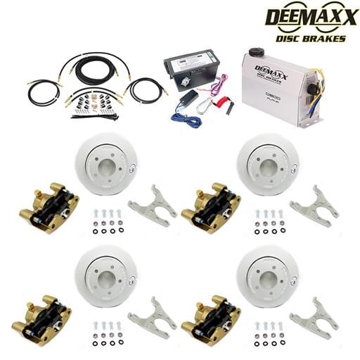 MAXX KIT Electric Over Hydraulic 3,500 lbs. Slip Over Disc Brake Kit for a Tandem Axle with Gold Zinc Calipers - DMK35RG2
