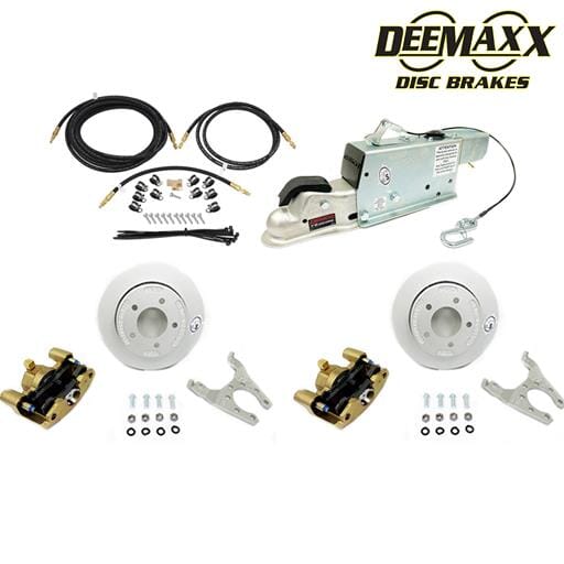 MAXX KIT Hydraulic Actuator 3,500 lbs. Slip Over Disc Brake Kit for a Single Axle with Gold Zinc Calipers - DMK35RG1ACT