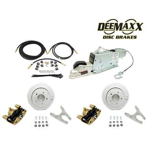 MAXX KIT Hydraulic Actuator 3,500 lbs. Slip Over Disc Brake Kit for a Single Axle with Gold Zinc Calipers - DMK35RG1ACT