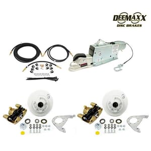 MAXX KIT Hydraulic Actuator 3,500 lbs. Integral Disc Brake Kit for a Single Axle with Gold Zinc Calipers and TruRyde® Bearings - DMK35IG1ACT