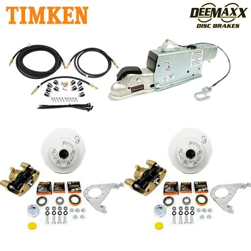 MAXX KIT Hydraulic Actuator 3,500 lbs. Integral Disc Brake Kit for a Single Axle with Gold Zinc Calipers and Timken® Bearings - DMK35IG1ACT-TK
