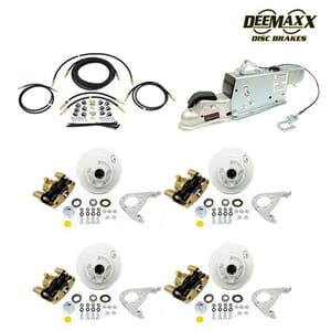 MAXX KIT Hydraulic Actuator 3,500 lbs. Integral Disc Brake Kit for a Tandem Axle with Gold Zinc Calipers and TruRyde® Bearings - DMK35IG2ACT