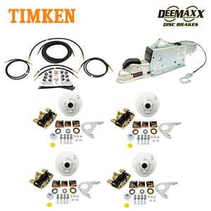 MAXX KIT Hydraulic Actuator 3,500 lbs. Integral Disc Brake Kit for a Tandem Axle with Gold Zinc Calipers and Timken® Bearings - DMK35IG2ACT-TK