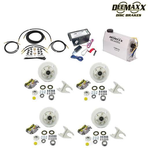 MAXX KIT Electric Over Hydraulic 5,200 lbs. Disc Brake Kit for a Tandem Axle with MAXX Caliper and TruRyde® Bearings - DMK52IM2
