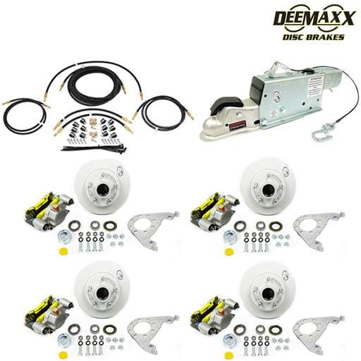 MAXX KIT Hydraulic Actuator 3,500 lbs. Integral Disc Brake Kit for a Tandem Axle with MAXX Dacromet Calipers and TruRyde® Bearings - DMK35IM2ACT