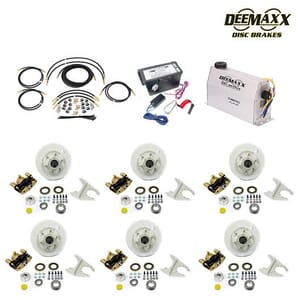 MAXX KIT Electric Over Hydraulic 5,200 lbs. Disc Brake Kit for a Triple Axle with Gold Zinc Caliper and TruRyde® Bearings - DMK52IG3