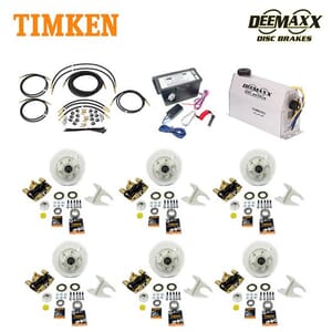MAXX KIT Electric Over Hydraulic 5,200 lbs. Disc Brake Kit for a Triple Axle with Gold Zinc Caliper and Timken® Bearings - DMK52IG3-TK