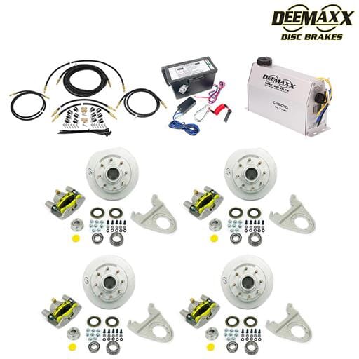 MAXX KIT Electric Over Hydraulic 7,000 lbs. Disc Brake Kit for a Tandem Axle with MAXX Caliper and TruRyde® Bearings - DMK7IM2