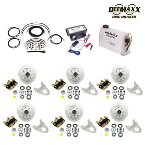 MAXX KIT Electric Over Hydraulic 7,000 lbs. Disc Brake Kit for a Triple Axle with Gold Zinc Caliper and TruRyde® Bearings - DMK7IG3