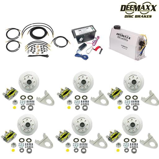 MAXX KIT Electric Over Hydraulic 7,000 lbs. Disc Brake Kit for a Triple Axle with MAXX Caliper and TruRyde® Bearings - DMK7IM3