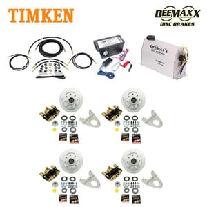 MAXX KIT Electric Over Hydraulic 7,000 lbs. Disc Brake Kit for a Tandem Axle with Gold Zinc Caliper and Timken® Bearings - DMK7IG2-TK