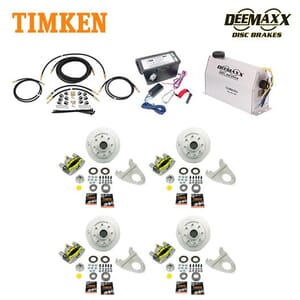 MAXX KIT Electric Over Hydraulic 7,000 lbs. Disc Brake Kit for a Tandem Axle with MAXX Caliper and Timken® Bearings - DMK7IM2-TK