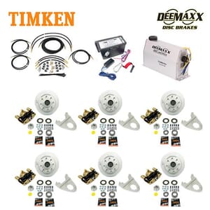 MAXX KIT Electric Over Hydraulic 7,000 lbs. Disc Brake Kit for a Triple Axle with Gold Zinc Caliper and Timken® Bearings - DMK7IG3-TK