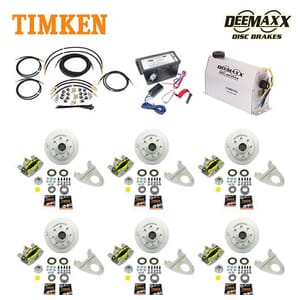 MAXX KIT Electric Over Hydraulic 7,000 lbs. Disc Brake Kit for a Triple Axle with MAXX Caliper and Timken® Bearings - DMK7IM3-TK