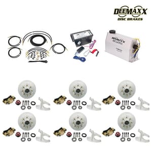 MAXX KIT Electric Over Hydraulic 8,000 lbs. Disc Brake Kit with 5/8" Studs for a Triple Axle with Gold Zinc Caliper and TruRyde® Bearings - DMK8IG3580