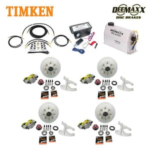 MAXX KIT Electric Over Hydraulic 8,000 lbs. Disc Brake Kit with 5/8" Studs for a Tandem Axle with MAXX Caliper and Timken® Bearings - DMK8IM2580-TK