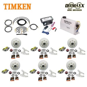 MAXX KIT Electric Over Hydraulic 8,000 lbs. Disc Brake Kit with 5/8" Studs for a Triple Axle with MAXX Caliper and Timken® Bearings - DMK8IM3580-TK