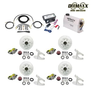 MAXX KIT Electric Over Hydraulic 8,000 lbs. Disc Brake Kit with 5/8" Studs for a Tandem Axle with MAXX Caliper and TruRyde® Bearings - DMK8IM2916