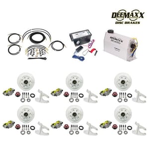 MAXX KIT Electric Over Hydraulic 8,000 lbs. Disc Brake Kit with 9/16" Studs for a Triple Axle with MAXX Caliper and TruRyde® Bearings - DMK8IM3916