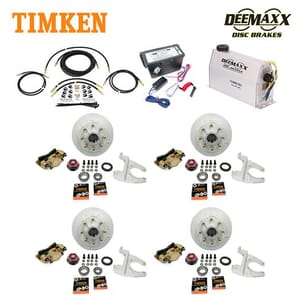 MAXX KIT Electric Over Hydraulic 8,000 lbs. Disc Brake Kit with 9/16" Studs for a Tandem Axle with MAXX Caliper and Timken® Bearings - DMK8IM2916-TK
