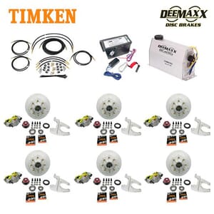 MAXX KIT Electric Over Hydraulic 8,000 lbs. Disc Brake Kit with 9/16" Studs for a Triple Axle with MAXX Caliper and Timken® Bearings - DMK8IM3916-TK