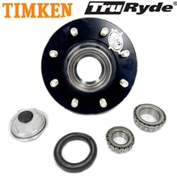 TruRyde® 8-6.5" Bolt Circle Oil Trailer Hub 9/16" Studs with Timken® Bearings for an 8,000 lbs. Trailer Axle - RVI8K865916-TK