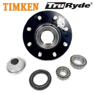 TruRyde® 8-6.5" Bolt Circle Oil Trailer Hub 9/16" Studs with Timken® Bearings for an 8,000 lbs. Trailer Axle - RVI8K865916-TK