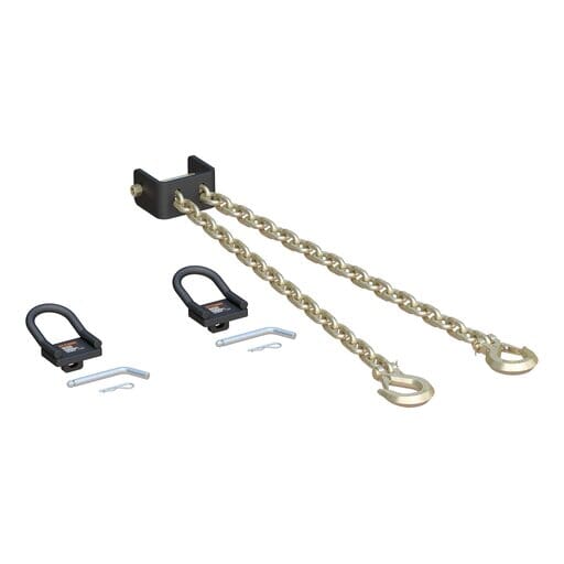 Curt CrossWing 5th Wheel Safety Chain Assembly with Rail Anchors - 16612