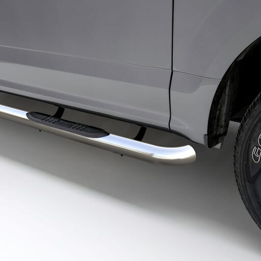 Aries 3" Round Polished Stainless Side Bars, Select Chevrolet, GMC C, K - 204036-2