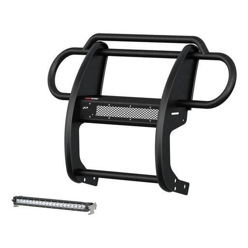 Aries Pro Series Black Steel Grille Guard with Light Bar, Select Jeep JL, Gladiator - 2170032