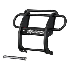 Aries Pro Series Black Steel Grille Guard with Light Bar, Select Jeep JL, Gladiator - 2170032