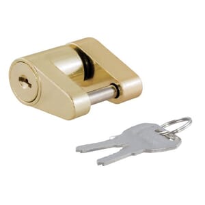 Curt Coupler Lock (1/4" Pin, 3/4" Latch Span, Padlock, Brass-Plated) - 23022