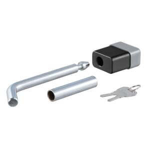 Curt 1/2" Hitch Lock with 5/8" Adapter (1-1/4" or 2" Receiver, Deadbolt, Chrome) - 23024