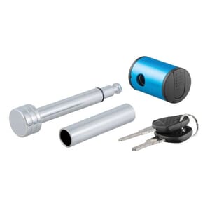 Curt 1/2" Hitch Lock with 5/8" Adapter (1-1/4" or 2" Receiver, Right-Angle, Chrome) - 23506