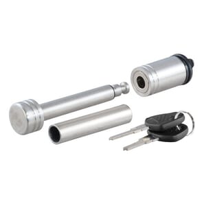 Curt 1/2" Hitch Lock with 5/8" Adapter (1-1/4" or 2" Receiver, Barbell, Stainless) - 23517