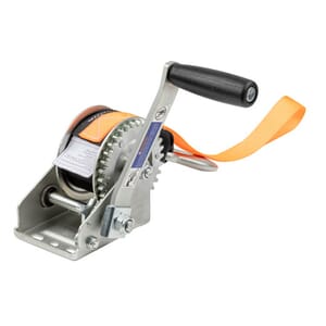 Curt Hand Crank Winch with 15' Strap & Bow Loop (900 lbs, 6.5" Handle) - 25002
