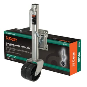 Curt Marine Jack with Dual 6" Wheels (1,500 lbs, 10" Travel, Packaged) - 28156