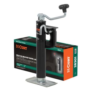 Curt Bracket-Mount Swivel Jack with Top Handle (2,000 lbs, 10" Travel, Packaged) - 28301