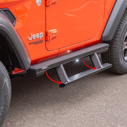 Aries ActionTrac 48.75" Powered Running Boards, Select Jeep Wrangler JK 2-Door - 3034470