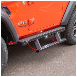 Aries ActionTrac 48.75" Powered Running Boards, Select Jeep Wrangler JK 2-Door - 3034470
