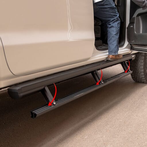 Aries ActionTrac 83.6" Powered Running Boards, Select Toyota Tundra Extended Cab - 3047952